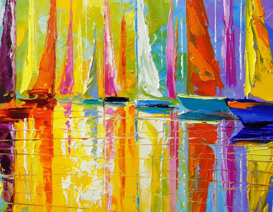 Rainbow sailboats