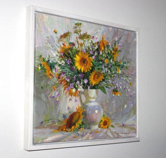 Wildflowers and sunflowers
