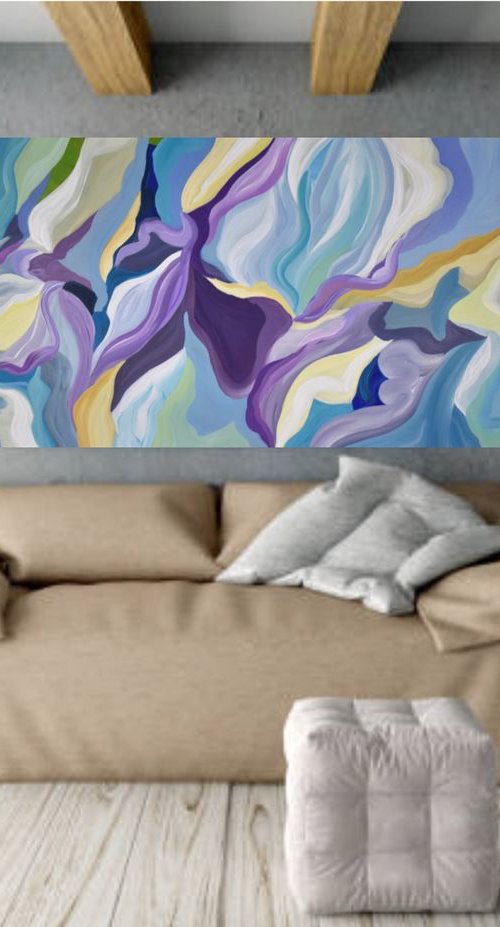 Lavender Abstract - Original Acrylic Painting by Olga Tkachyk