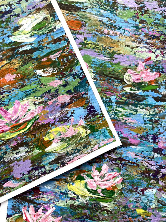 Nympheas - Water Garden Diptych - Work on Paper