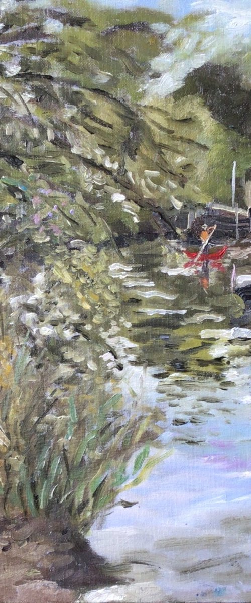 The river Stour in Kent. An original oil painting by Julian Lovegrove Art