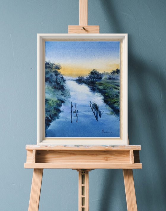 Blue silence of landscape