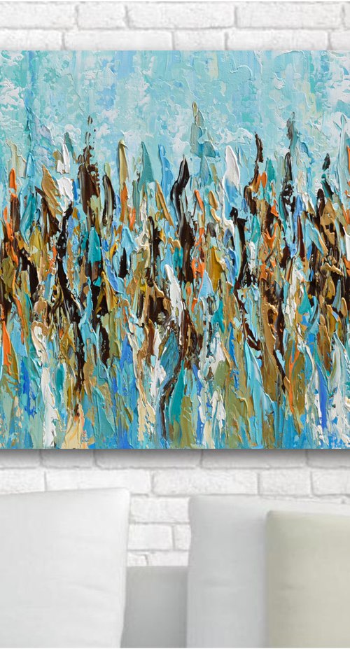 Teal and Gold Synergy by Olga Tkachyk