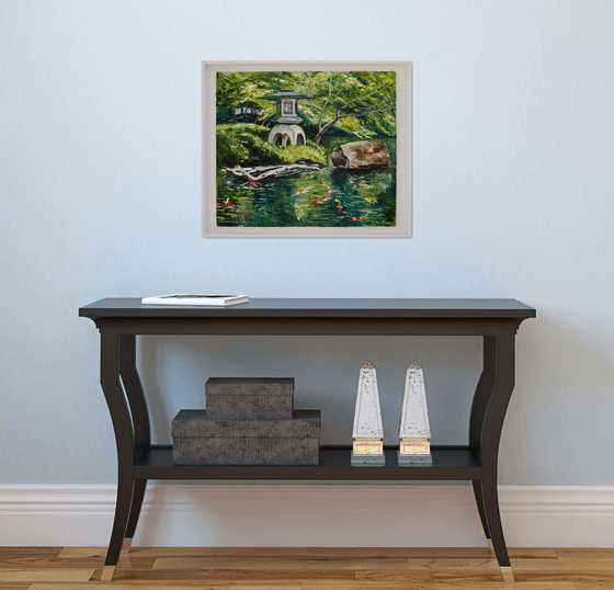 Japanese garden. Koi FRAMED