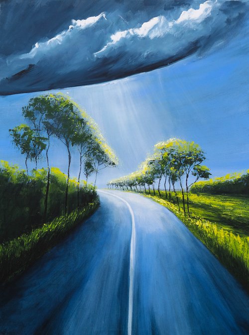 Storm on the Road -  Fields and Colors Series by Danijela Dan