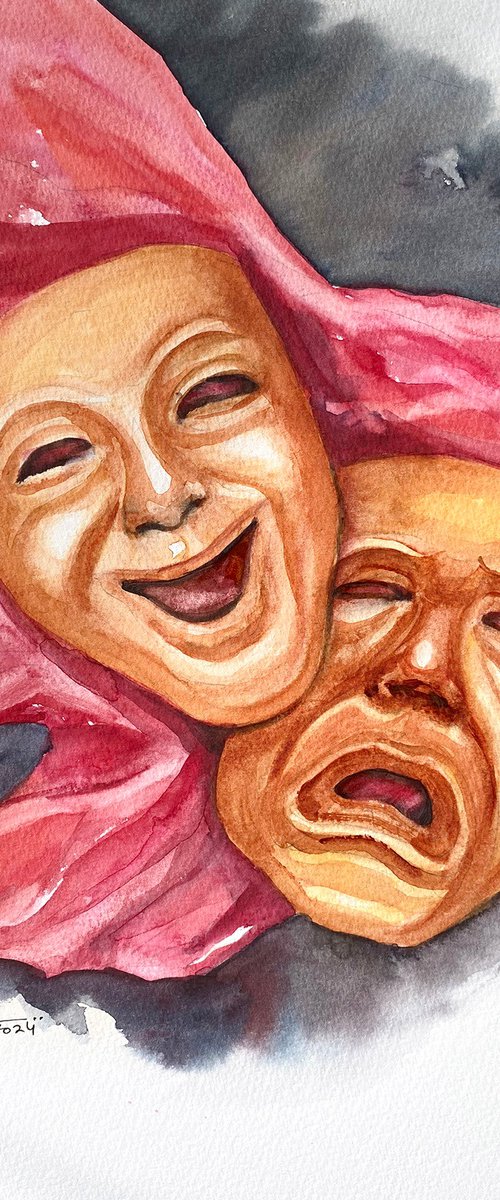 Comedy and Tragedy Masks by Arti Chauhan