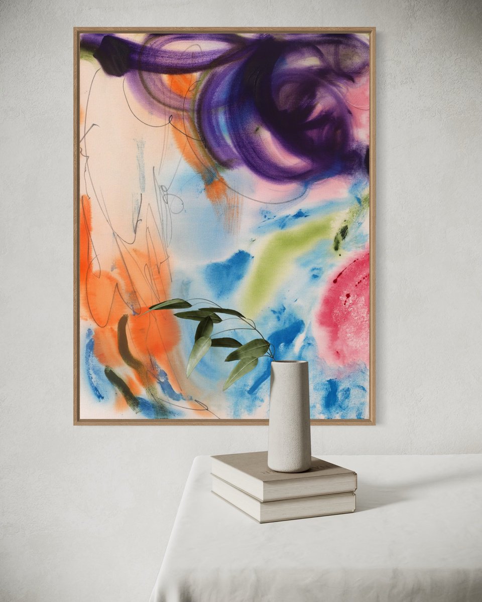 Abstract Oil Painting By Evgenia Makarova, 24 X 31, Where The Wind Paused, Original Artwork