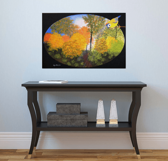 Path to Wisdom - large colorful autumn surreal landscape: home, office gift idea