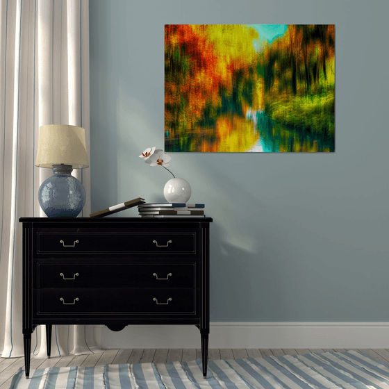 Autumn River - Autumnal Abstract Landscape Limited Edition Canvas Photograph Print #1/10