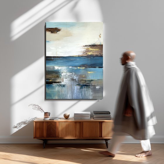 Silent Gold Current. Blue gold accents