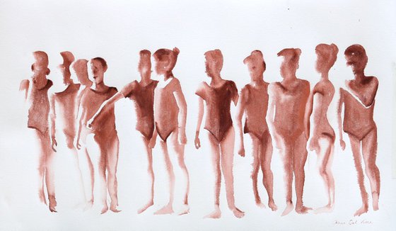 Ballerina watercolour painting "Future Ballerinas"