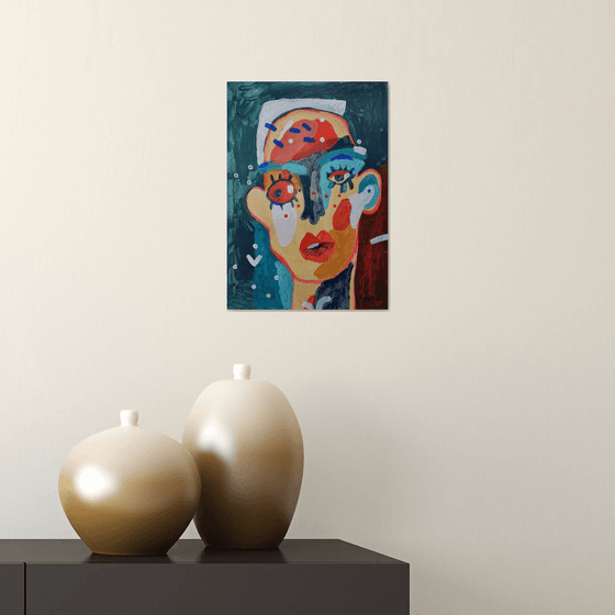 Comedian - PAINTING ORIGINAL GIFT HOME DECOR NAIVE ART OFFICE INTERIOR