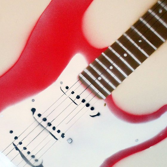 Bleeding guitar (on plain paper).