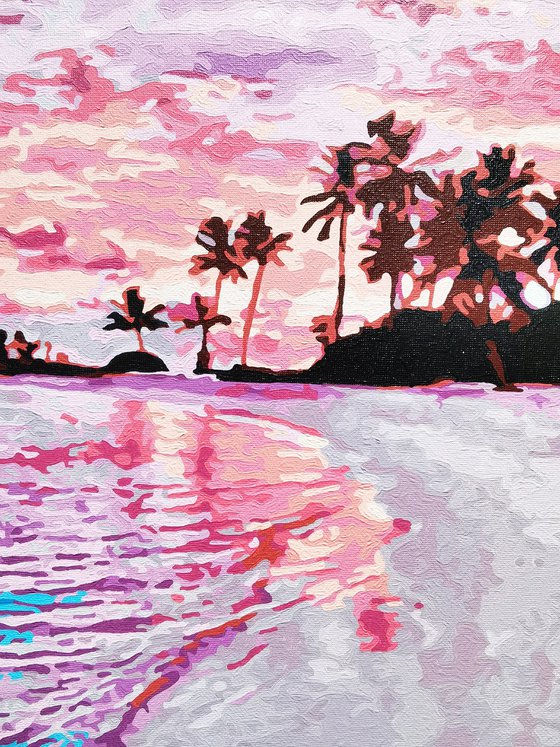 Coral and lilac sunset