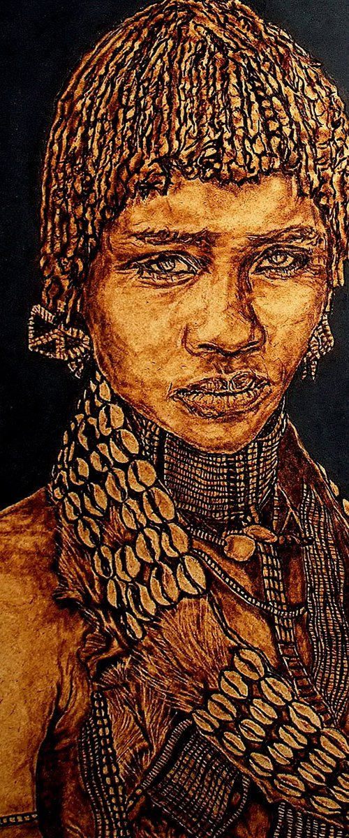 Hamar girl ( Ethiopia) by MILIS Pyrography