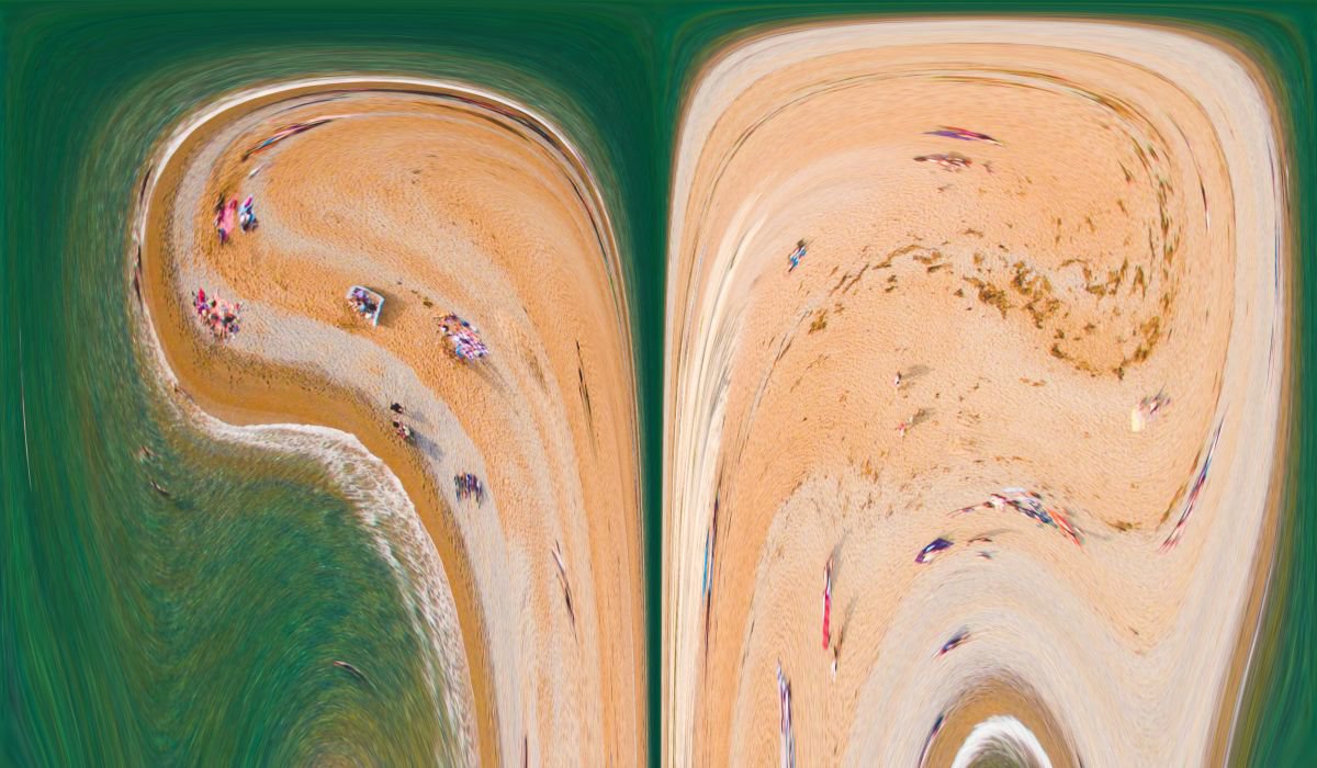 Illustrative Abstract Photograph By Srdjan Jevtic, 47 X 28", Beach, Original Artwork