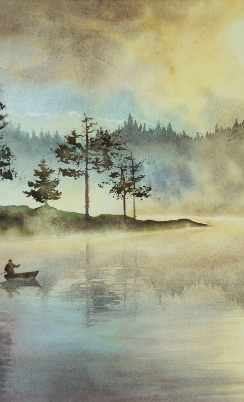 Foggy Serenity by Olga Beliaeva Watercolour