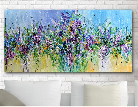 Summer Breeze - Abstract Wildflower Meadow, Palette Knife Art