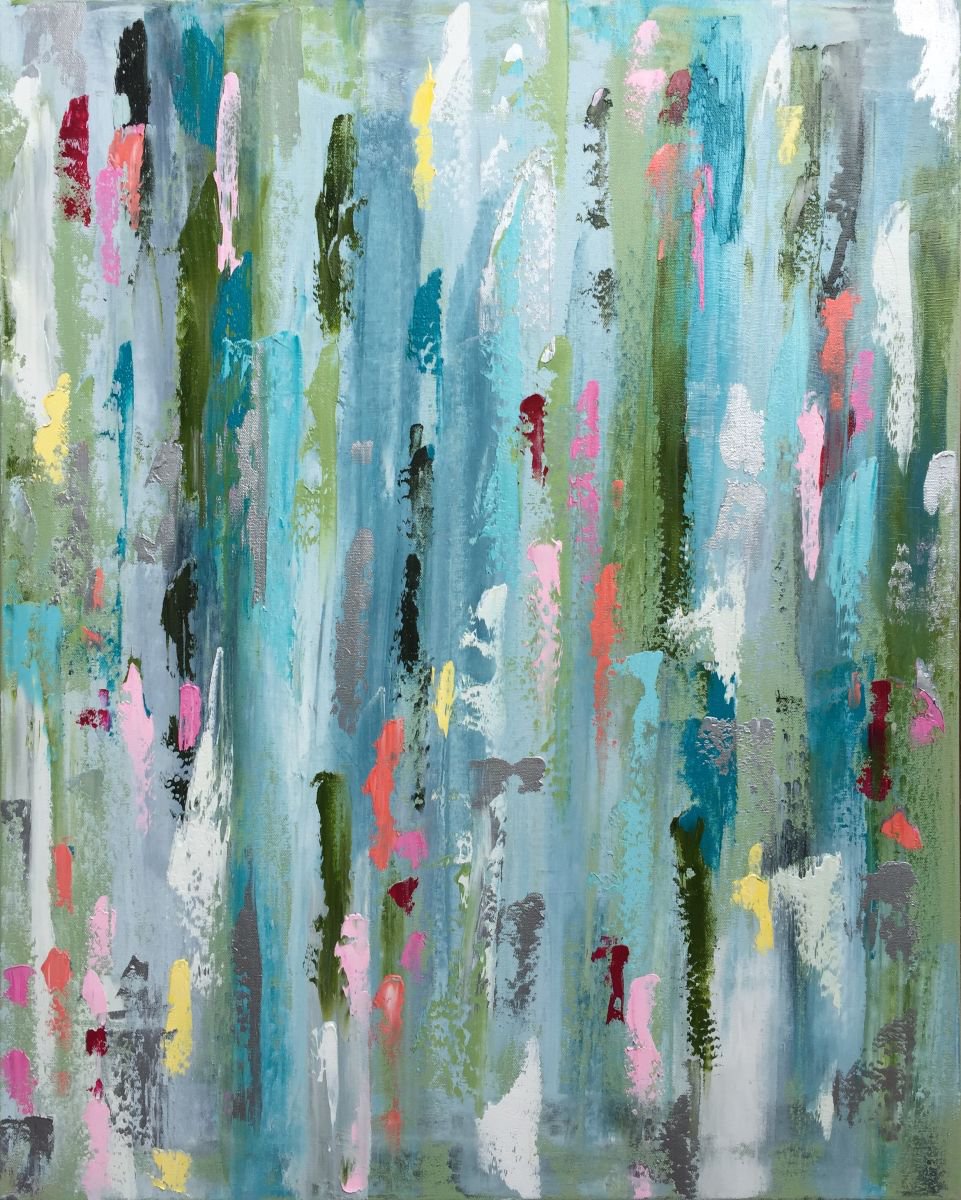 Abstract Acid Rain 30x24 by Emma Bell
