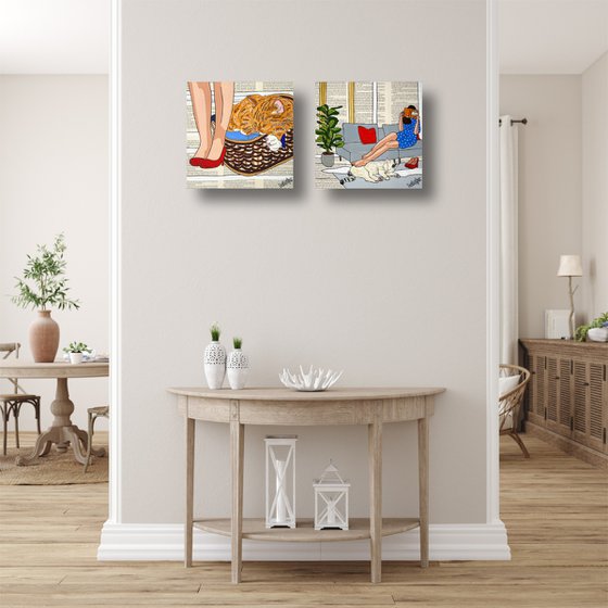 Cat Capers Laundry 3 30cm x 30cm