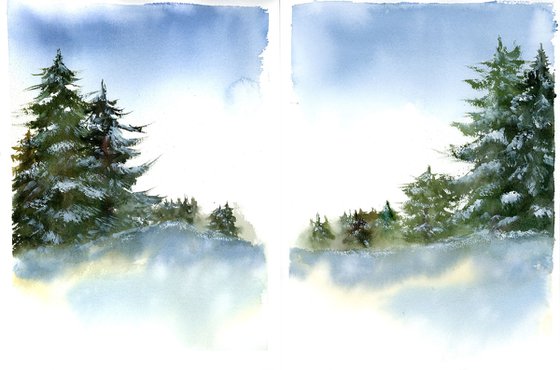Set of 2 Winter Landscapes