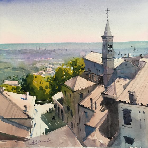 The original watercolor painting "San Marino"