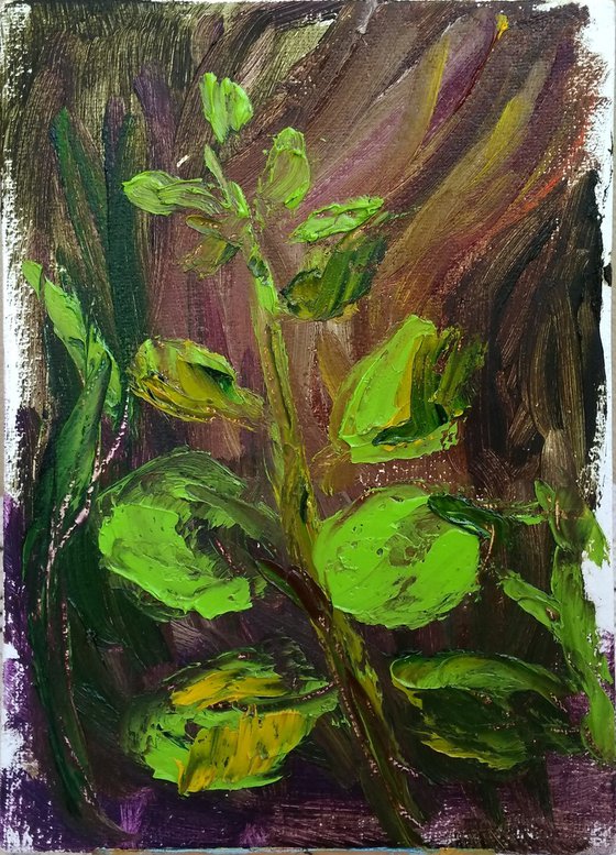 Young tree. Pleinair painting