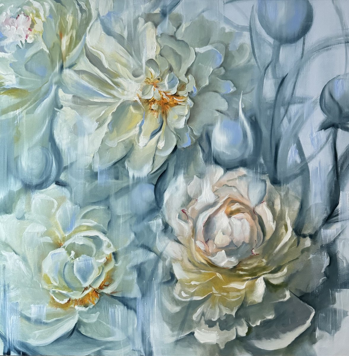 Peony Clouds By Olena Hromova, 39 X 39, Artwork For Sale On Artfinder