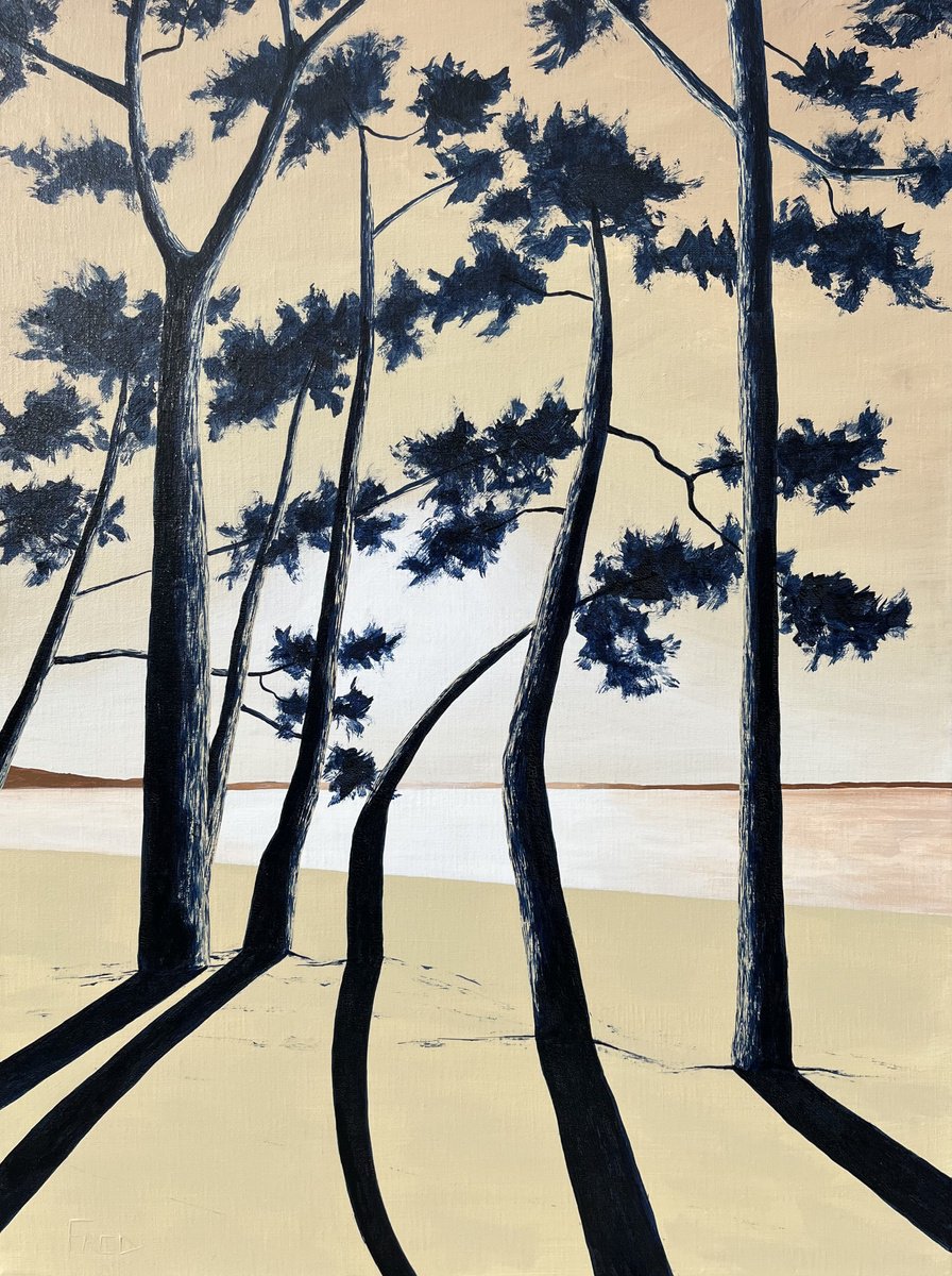 Landscape Acrylic Painting By Cadiou Frederic, 18 X 24, Cap Coz 9:13, Original Artwork