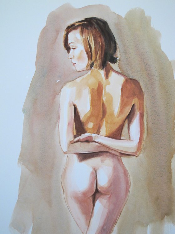 female nude back study