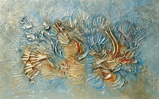 BEACH TREASURES III. Abstract Textured Florida Coastal Painting