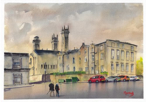Trinity Towers Glasgow Watercolour Painting Scotland by Stephen Murray