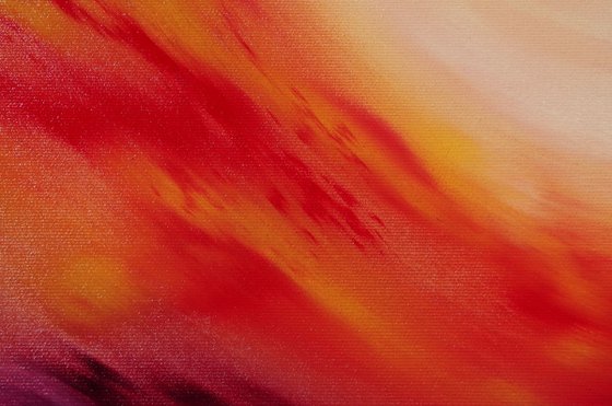 Autumn leaves II, the series, 40x100 cm, Deep edge, LARGE XL, Original abstract painting, oil on canvas