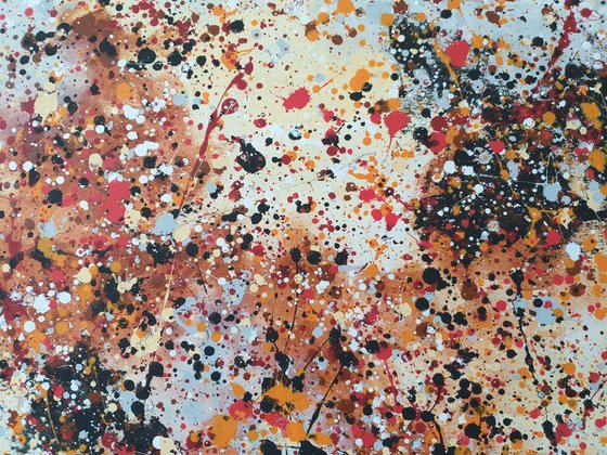 Modern J. Pollock style acrylic by M.Y.