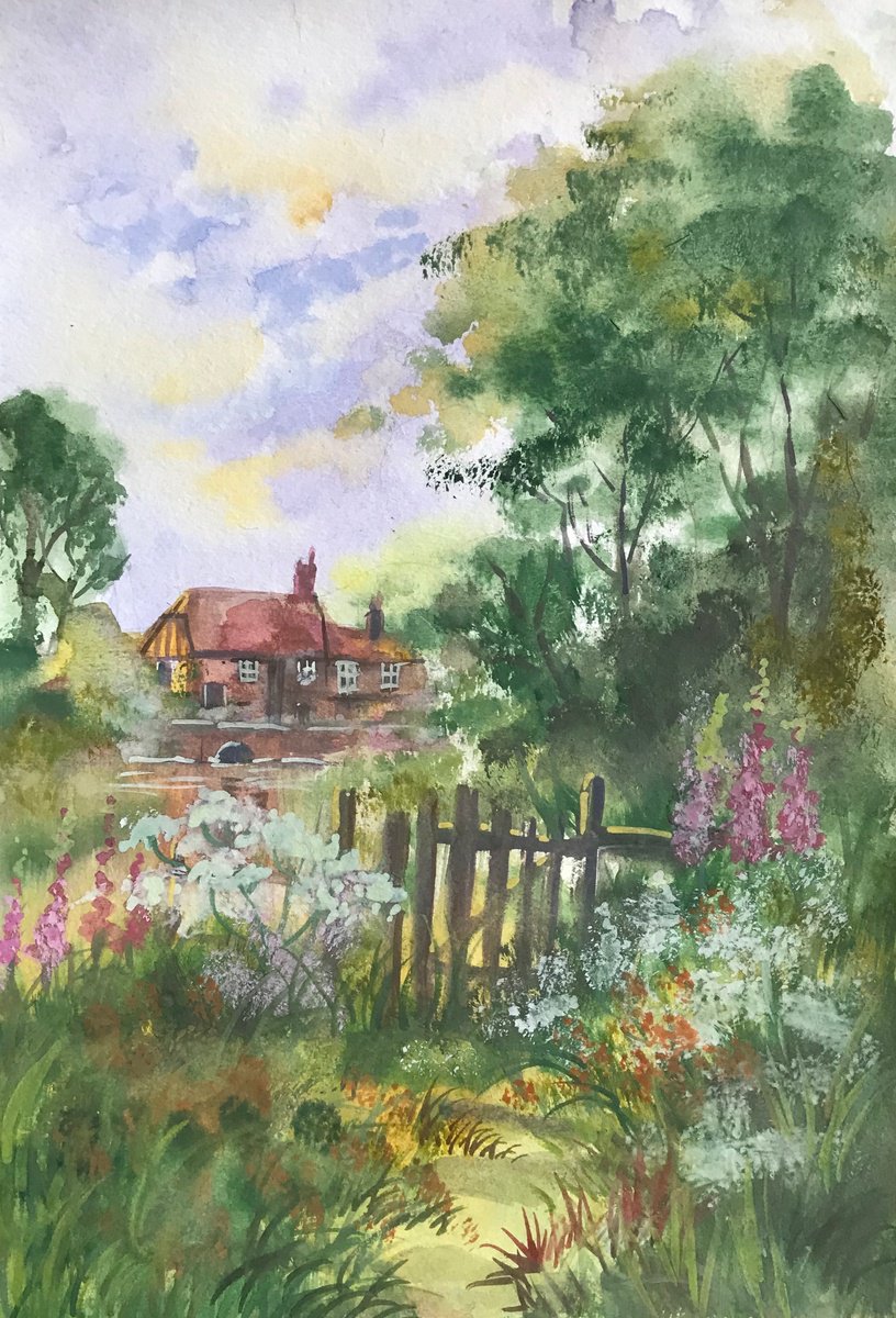 Landscape Watercolour By Anastasia Terskih, 8 X 12, Spring Day, Original Artwork