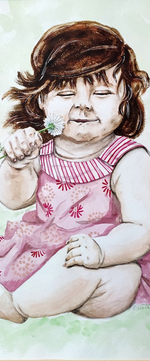 Happiness. Original watercolor painting by Svetlana Vorobyeva by Svetlana Vorobyeva