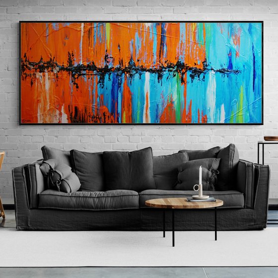 Sunset on the Boulevard 240cm x 100cm Textured Abstract Art