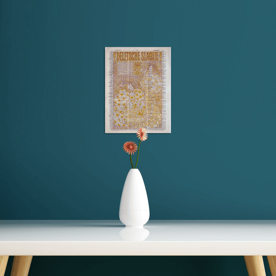 Delft Salad Oil - Collage Art Print on Large Real English Dictionary Vintage Book Page