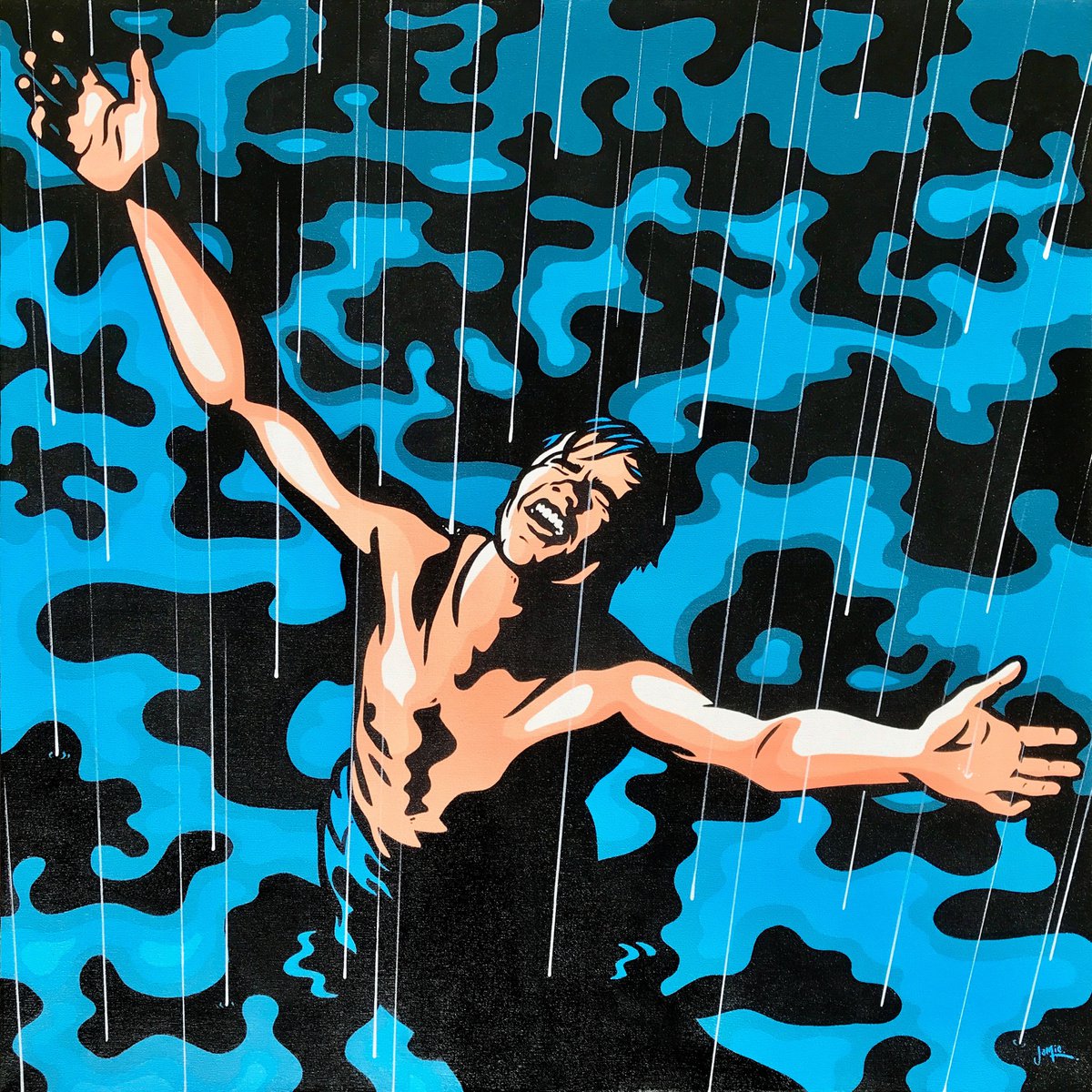 Urban And Pop Portrait Acrylic Painting By Jamie Lee, 28 X 28, Shawshank Redemption, Original Artwork