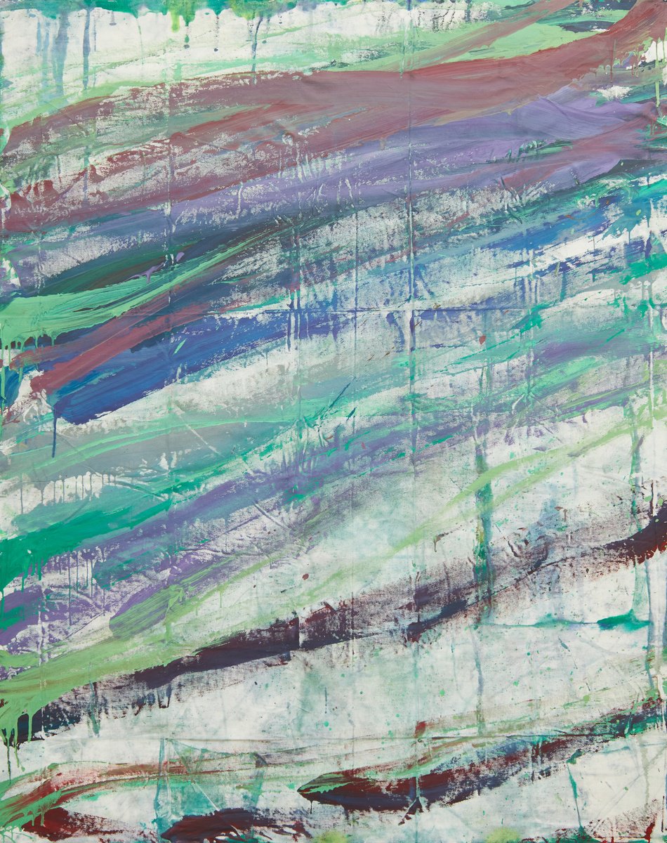 Organic Abstract Acrylic Painting By Simon Findlay, 47 X 59", Marking The Shadows Of Trains, Original Artwork