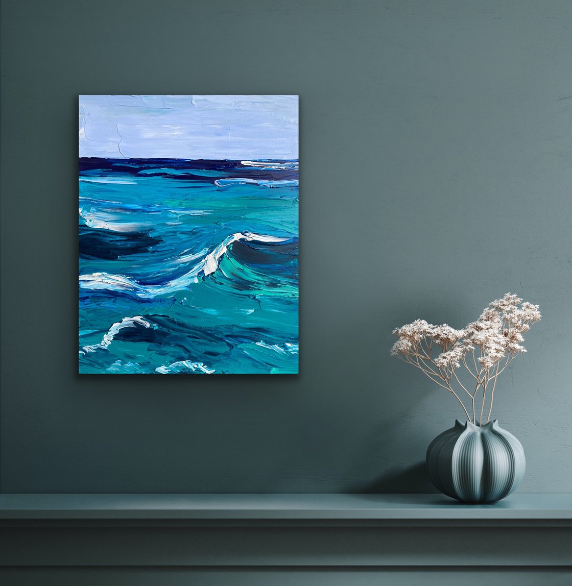 Rough sea Acrylic painting by Guzaliya Xavier | Artfinder