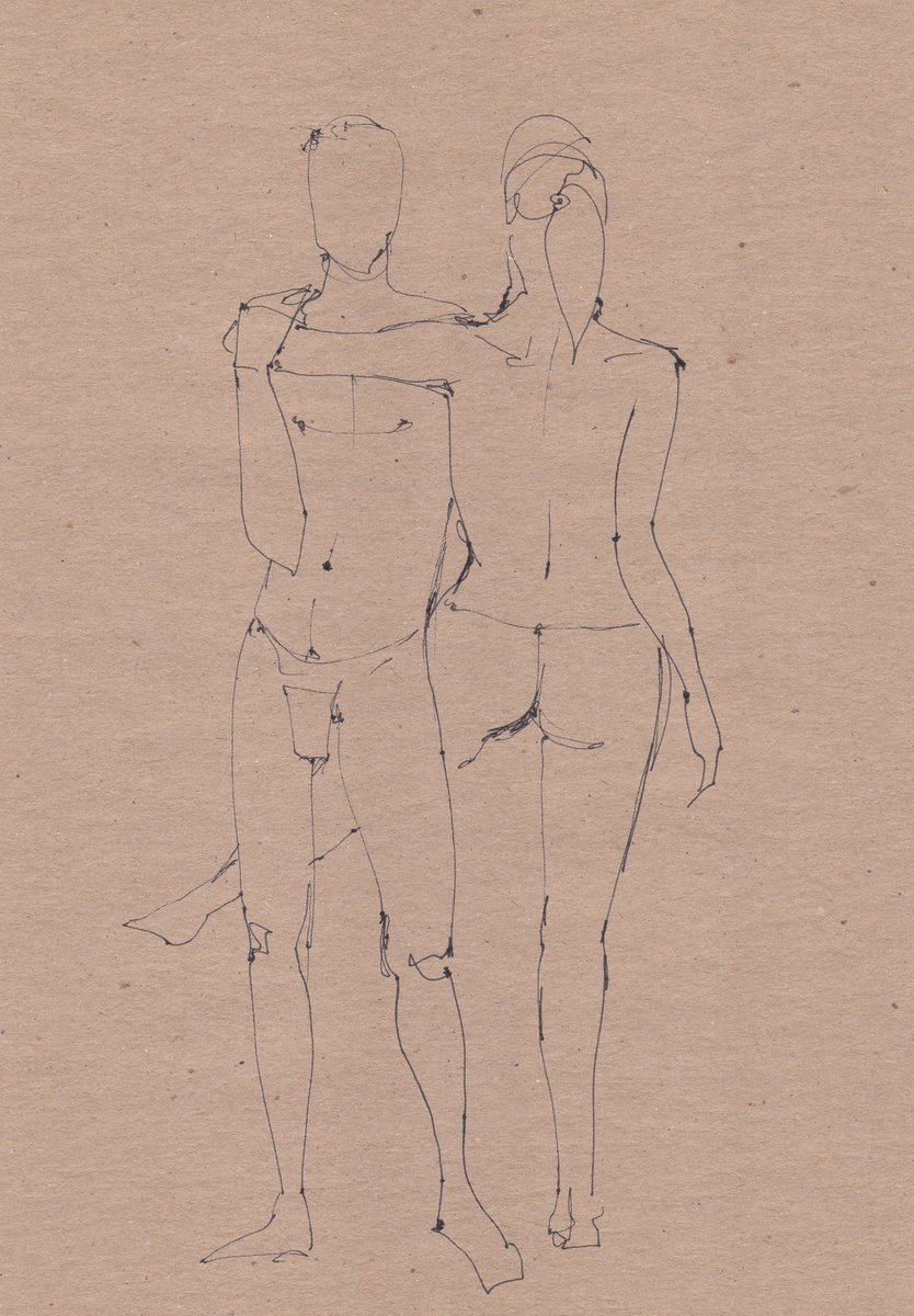 Portrait Drawing By Anastasia Terskih, 8 X 12, Love, Original Artwork