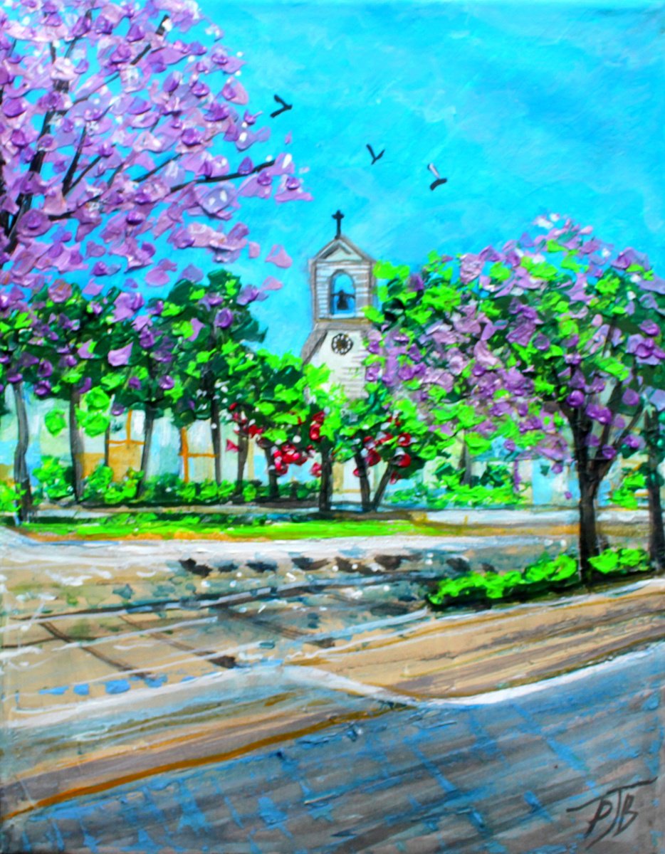 Impressionistic Landscape Acrylic Painting By Paul J Best, 11 X 14", Faro Ii, Original Artwork