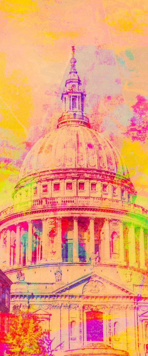 St Paul's (Orange)- London Art by Deborah Pendell