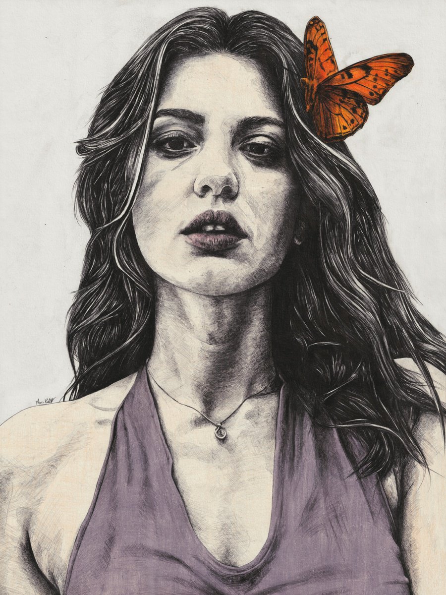 Expressive Portrait Pencil Drawing By Marco Paludet, 24 X 31", When I Lost My Bet, Original Artwork