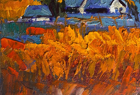 Autumn village evening