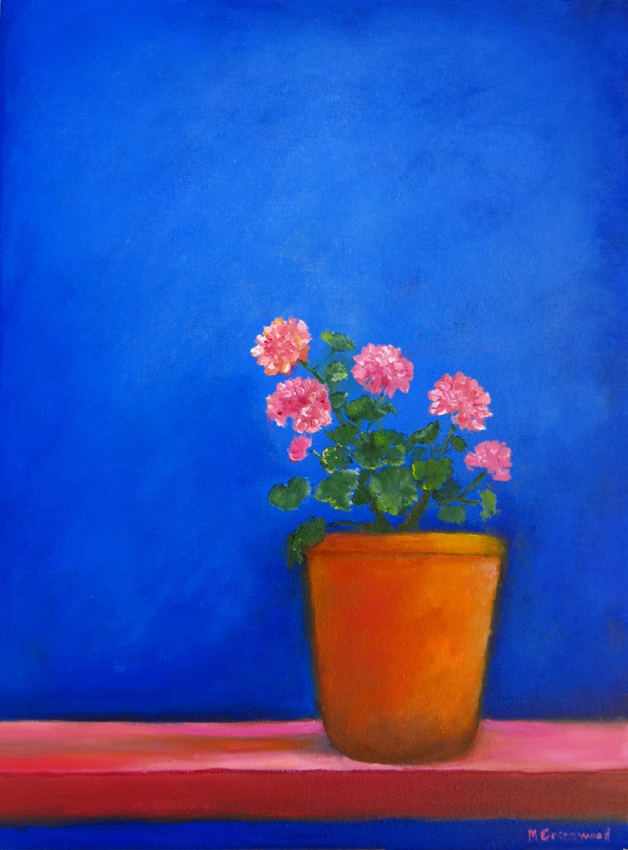 Impressionistic Botanical Oil Painting By Maureen Greenwood, 12 X 16", Simplicity, Original Artwork