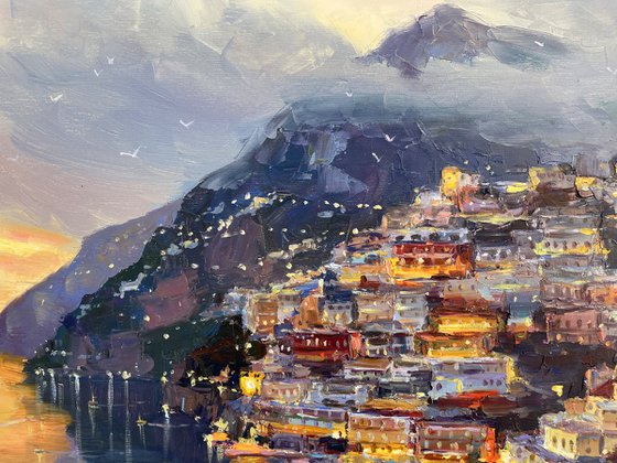 Sunset over the city