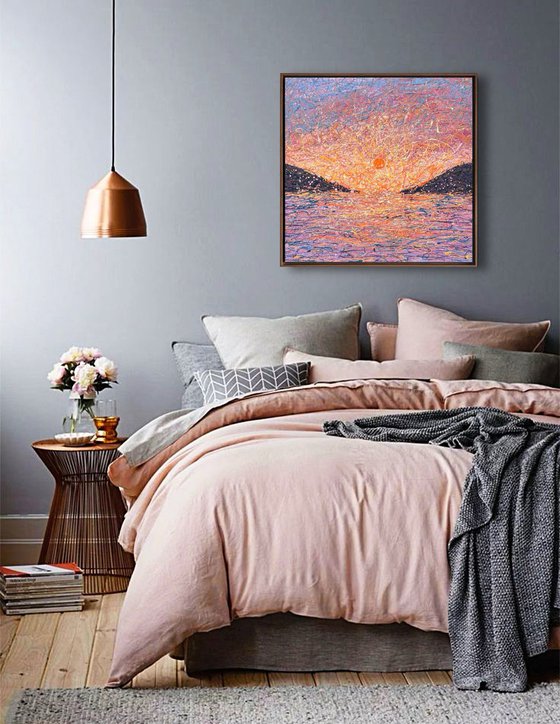 Golden Solace - diptych, framed