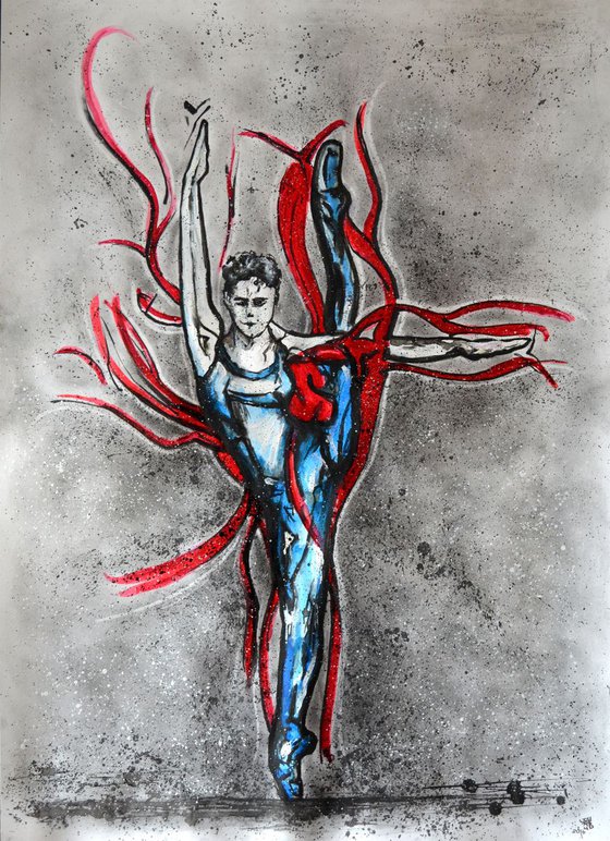 Dancing Dust - Large Ballerina Original Modern Abstract Art Painting Portrait